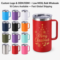 Mug isotherme en acier inoxydable personnalisé Kingze avec logo, 24 oz, gobelet de voyage personnalisé pour les cadeaux promotionnels de Noël et de fêtes