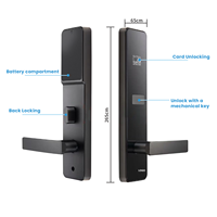 Cerradura de Puerta de Hotel Integral con Tarjeta de Desbloqueo, Sistema de Seguridad Inteligente con Software de Gestión Hotelera, Cerradura de Hotel Inteligente Negra con Llave