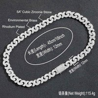 Infini 8-Forme Chaîne Collier Hip Hop Style Glacé Zircon Plaqué Or Cuivre Bijoux Hommes Religieux Partie De Mode Cadeau
