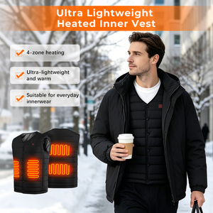 Ultra Lightweight V Neck Heated Vest USB Inner Wear Electric Heating <strong>Gilet</strong> for Winter Outdoor Daily Work Use Hiking Camping - Product Image 1