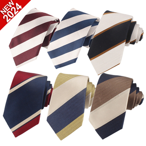 <span class=keywords><strong>Cravate</strong></span> en soie 100% pour <span class=keywords><strong>homme</strong></span>, fabriquée à la main, motif rayé jacquard, logo personnalisé, par un fabricant chinois de cravates. - Product Image 1
