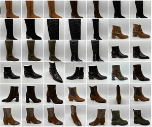 <span class=keywords><strong>Bottes</strong></span> courtes polyvalentes pour <span class=keywords><strong>femme</strong></span>, personnalisées en usine, nouvelle collection automne-hiver, noires, style décontracté, à bout pointu, pour mollets larges, avec talon épais - Product Image 3