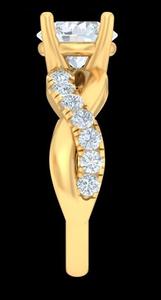 Trendy 18K Solid Yellow Gold Engagement Anniversary Ring <b>Fine</b> <b>Jewelry</b> <b>Set</b> Lab Grown Diamond Gold Plating Perfect Gift for Her - Product Image 5