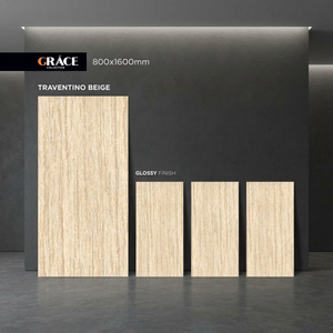 Stonelia Crema 800x1600mm Glossy Marble Look Porcelain Tiles Large Format Floor And <b>Wall</b> Tiles India - Product Image 3