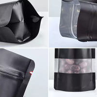 Nouveauté : Sachets en plastique refermables avec fenêtre transparente, noir brillant, 10,5 x 19 cm