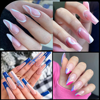 288 pièces Nouveaux Moules à Ongles pour Extensions Rapides, Formes Françaises Sandwich Double Couverture Complète, Moules à Ongles en ABS