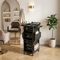 Chariot de Salon de Coiffure Professionnel Verrouillable à 5 Tiroirs, Chariot Roulant pour Coiffeur, Organisateur de Rangement pour Équipement de Salon de Beauté