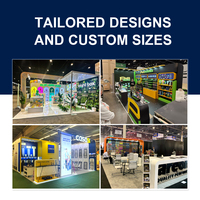 Stand d'exposition personnalisé 10x20 pieds à montage rapide en 30 minutes avec logo lumineux 3D, réutilisable pour PACK EXPO