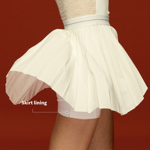 Logo personnalisé blanc vêtements de sport en plein air golf une pièce <span class=keywords><strong>jupe</strong></span> femmes plissé robe de <span class=keywords><strong>tennis</strong></span> avec <span class=keywords><strong>sous</strong></span> poche courte - Product Image 2