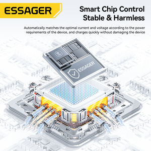 Câble de charge rapide 2 en 1 <span class=keywords><strong>ESSAGER</strong></span> ES-X78, support invisible, plat, tressé, chargeur PD 100W, USB vers Type C, câble de données - Product Image 3