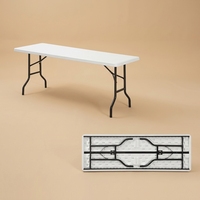 Table et chaises pliantes légères en plastique blanc de 180 cm (6 pieds) grande capacité pour l'entraînement et l'extérieur - Vente en gros