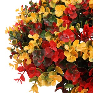 Couronne de Noël en eucalyptus coloré simulé, 38-48 cm, à fixer sur la porte, décoration de maison, en plastique, pour la décoration des fêtes - Product Image 4