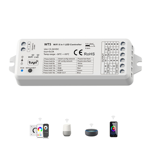 Skydance – contrôleur Wi-Fi WT5, Tuya, Wi-Fi et RF, variateur RGB + CCT 5 en 1, 5 canaux, Google home, <span class=keywords><strong>Alexa</strong></span>, <span class=keywords><strong>ECHO</strong></span>, LED - Product Image 1