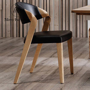 Silla de comedor apilable de madera maciza <span class=keywords><strong>antigua</strong></span> de hotel moderno, silla de comedor <span class=keywords><strong>tapizada</strong></span> de cuero para sala de estar, sillón de cafetería y restaurante - Product Image 5