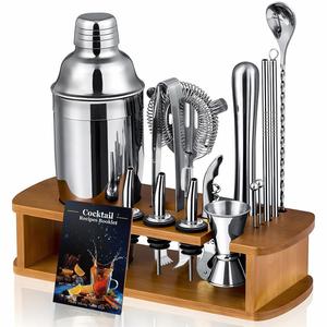 IStapromo Gifts Creation Kit d'outils de barman avec shaker à cocktail gradué en acier inoxydable et support, articles de bar personnalisables - Product Image 1