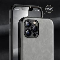 Étui de protection magnétique de luxe antichoc en cuir PU de haute qualité pour téléphones 11-15 Pro Max et plus