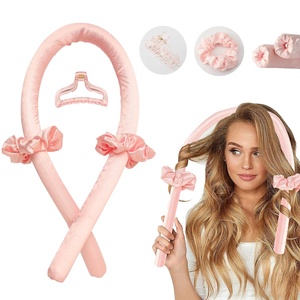 Pas de chaleur Satin chouchou ruban éponge sans fil bigoudi ensemble bigoudis sans fil Flexi sans chaleur tige de curling <span class=keywords><strong>bandeau</strong></span> <span class=keywords><strong>pour</strong></span> <span class=keywords><strong>cheveux</strong></span> - Product Image 1