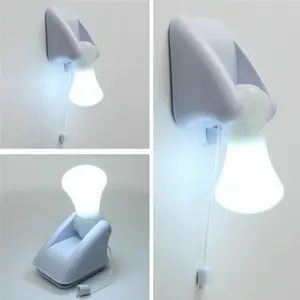 מקל בכל מקום למשוך אנכי אור כבל לילה מיני למשוך מנורת סוללה מופעל מופעל LED הנורה שימושית
