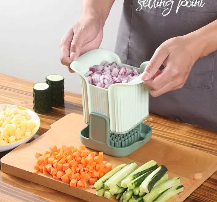 Custom Household multi-function hand pressed potato chip diced radish kitchen vegetable cutter
