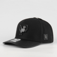 Casquette structurée Dobby à pois, personnalisable avec logo et étiquette d'entretien, visière incurvée en PU, sangle en cuir, unisexe, pour l'extérieur, vente en gros directe usine