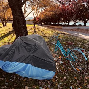 Copertura per triciclo per adulti copri bici impermeabile all'aperto per 2 biciclette a polvere di sole a prova di vento copertura per bicicletta foro di blocco in poliestere - Product Image 5