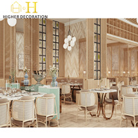Conception de comptoir de bar de restaurant de luxe Ensemble de salle à manger en bois durable et personnalisé Tables et chaises pour restaurant