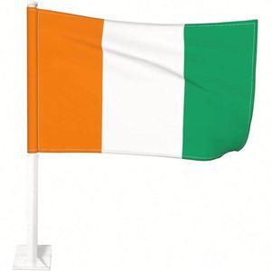 Manufacturer Direct Supply <b>Flag</b> of Cote D'Ivoire Car Window Clip Auto Decoration Double Stitch Printing for National Decor - Product Image 1