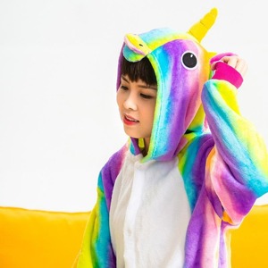 Combinaison en polaire unisexe pour enfants, <span class=keywords><strong>pyjama</strong></span> d'hiver, vêtements de nuit, col doux, capuche, costume d'animal pour adulte, logo sur le devant pour femmes - Product Image 2