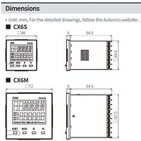 Compteur industriel numérique durable CX6S-2P4 Autonics avec relais de comptage, protection IP50, écran LCD, 100-240VAC