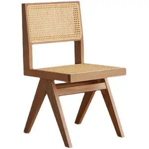 Modern solid wood Wholesale Ash wood Factory OEM American style Wood Restaurant Dining rattan cafe chair k chair