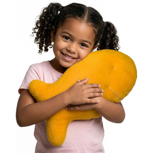 Coussin en peluche en forme de poisson, peluche jaune pour enfants de 2 à 4 ans, unisexe, rembourré en coton PP - Product Image 2