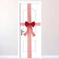 Ruban festif de Noël transfrontalier pour cheminée et armoire, grand format, nœud papillon pour porte, en jacquard polyester, Europe et Amérique
