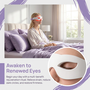Masque pour les yeux à LED avec lumière rouge pour stimuler le collagène, réduire les poches sous les yeux, masque pour les yeux avec batterie rechargeable et télécommande - Product Image 4
