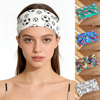 Diadema deportiva unisex de 12 cm con estampado de fútbol FLY WISH al por mayor, accesorios para el cabello personalizados de fábrica, los más vendidos transfronterizos