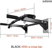 Barra de dominadas de acero para montaje en pared, equipo de gimnasio para entrenamiento de fuerza y ejercicios de dominadas, para uso doméstico