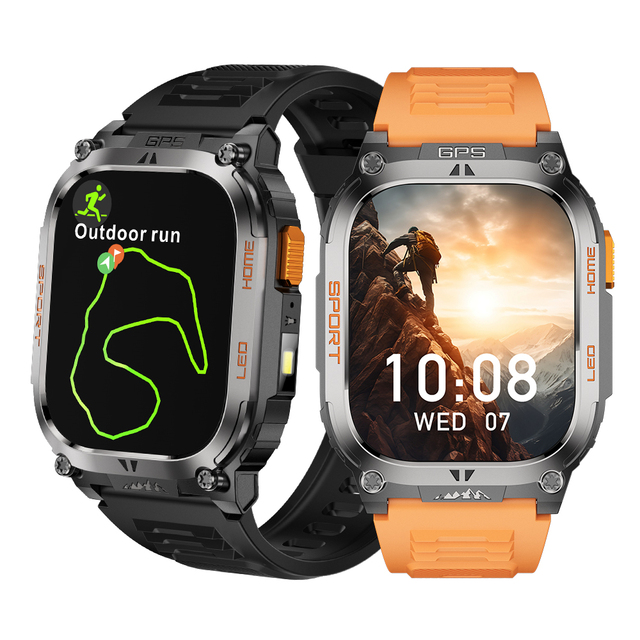 Eseed IP68 Waterproof Square GPS Sports Smart Watch with AI Voice Assistant Outdoor Compass SOS Health Monitoring for Men/Women