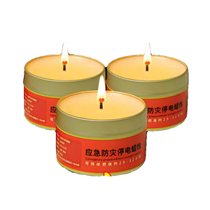 Emergency Disaster Prevention <b>Candle</b> Gold <b>Tin</b> Can Round Paraffin Fire Starting Material Outdoor Camping Home Use - Product Image 1