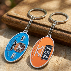 Llavero Personalizado <span class=keywords><strong>de</strong></span> Fábrica, <span class=keywords><strong>de</strong></span> Aleación <span class=keywords><strong>de</strong></span> Zinc Plateado, Ovalado, con Logotipo <span class=keywords><strong>de</strong></span> Marca Empresarial, Esmaltado, para Regalos y Souvenirs - Product Image 1