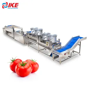 Vegetable and Fruit Potato Tomato Picking Hair Roller Bubble Washing Drying Cutting Machine Production Line