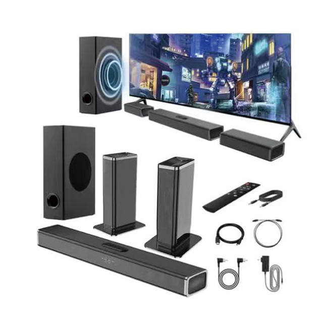 True Wireless Speaker 5.1ch Detachable Soundbar, Wireless Sound bar Speaker for Tv for Home Theatre System with Subwoofer