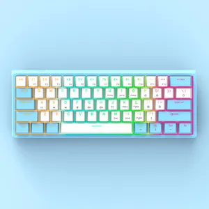 Produttore customs 61 tasti TYPE-C tastiera meccanica con retroilluminazione RGB tastiera da gioco meccanica klavye teclado per desktop