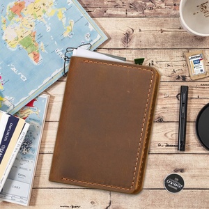 Vintage Handmade Genuine Leather <b>Slim</b> Wallet for Men Minimalist Personalized Front Pocket Credit <b>Card</b> <b>Holder</b> Portable Gift - Product Image 2