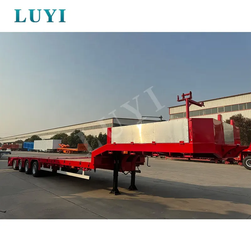 Luyi Heavy Duty 4 ejes 80 Ton 100 Ton Lowbed Semi Remolque