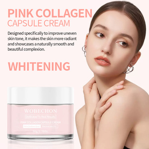 WOBECHON Crema Viso al Collagene Rosa in Capsule, Base Idratante, Cosmetico Organico per la Cura della Pelle, Schiarente, Sbiancante, Anti-Età - Product Image 3