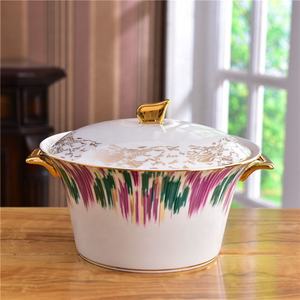 Service de table en porcelaine fine à rayures multicolores de style nordique royal, 58 pièces, très vendu - Product Image 3