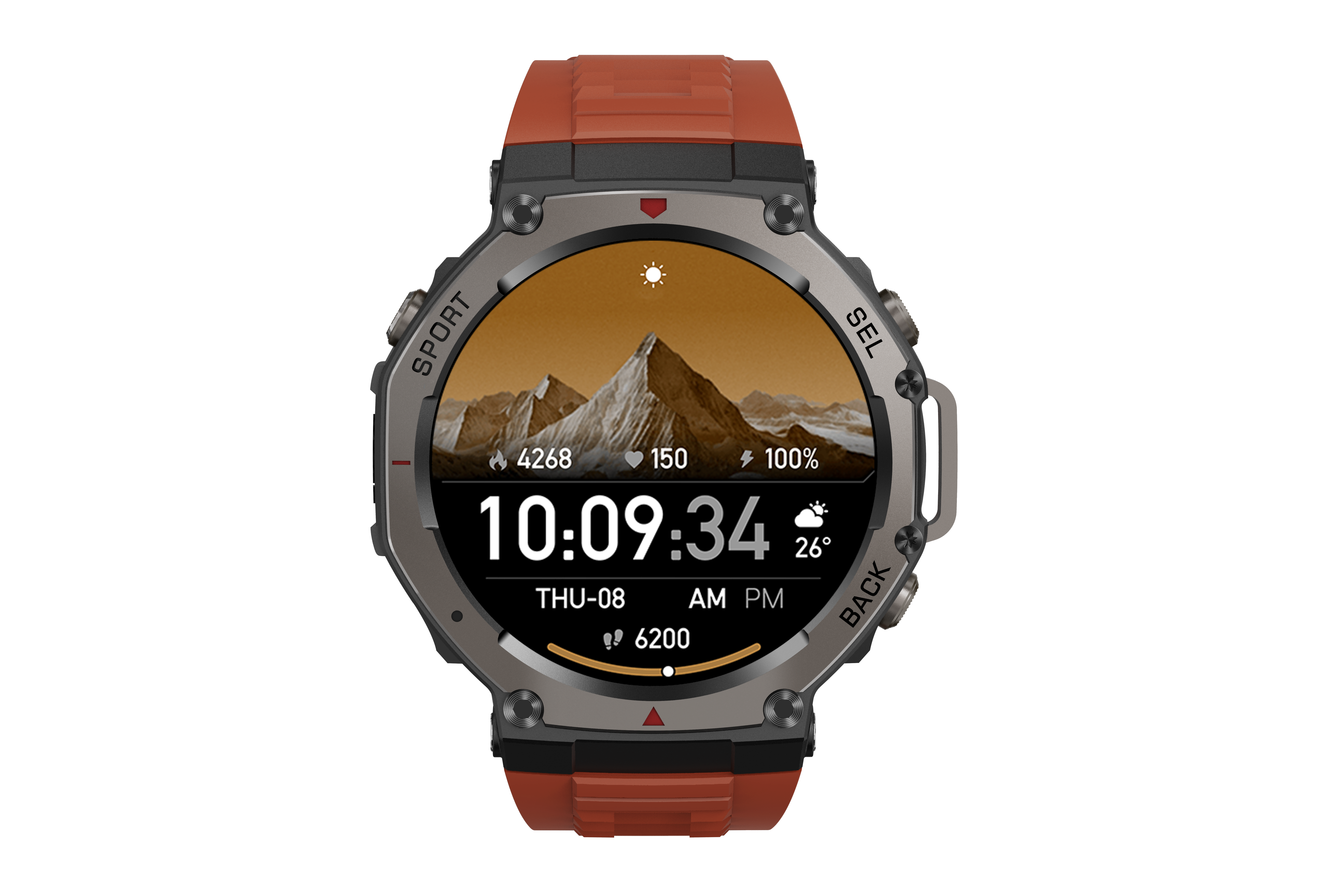 Black case+Red silicone straps