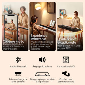 TERENCE P37 88 Pianos Clavier de piano portable Clavier électronique Piano à action marteau - Product Image 2