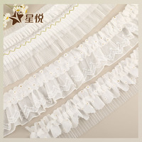 Dentelle Picot Florale Brodé en Maille pour Robe de Soirée, Accessoire de Vêtement, Bordure de Jupe, Direct Usine OEM