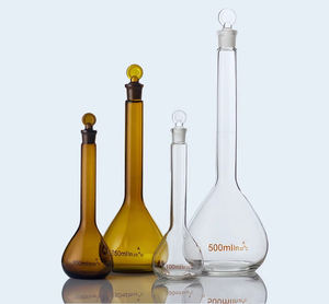 ขวดแก้วสีน้ำตาลปริมาตรขนาด10 25 50ml100ml250ml500ml ขวดปริมาตรพร้อมจุกและปากพื้น - Product Image 3