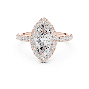 Anillo de compromiso Solitaire Halo Marquise con diamante de 2 quilates cultivado en laboratorio, plata de ley 925, regalo para boda, fiesta o aniversario. - Product Image 3
